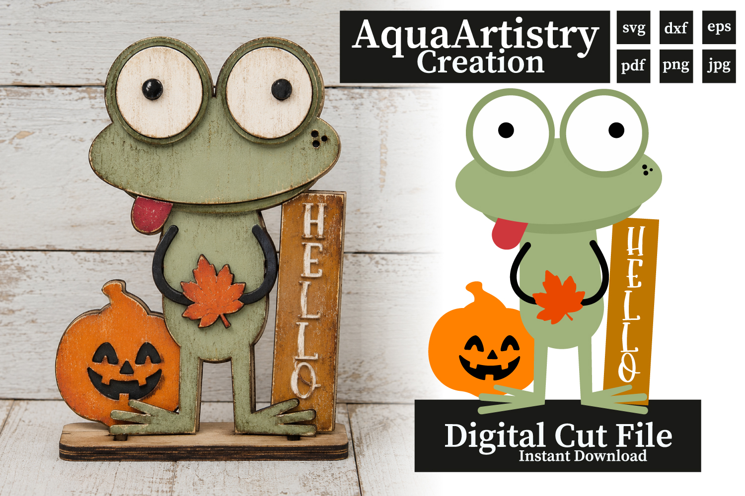 Autumn Frog Laser Cut SVG Design File