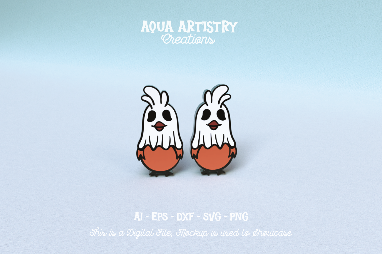 Boo Chicken Laser Cut Studs Earrings