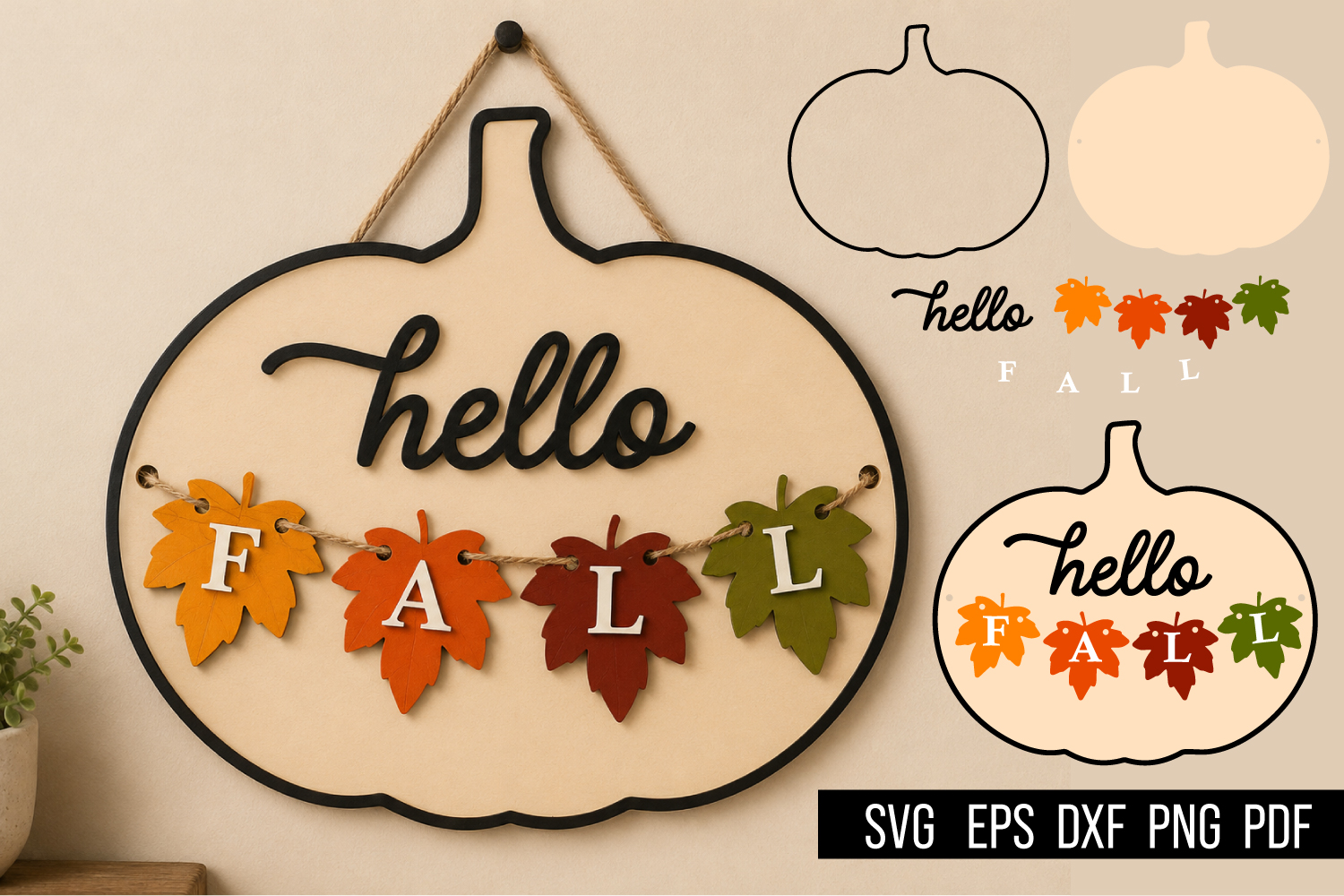 Fall welcome Laser Cut Sign Door Hanger Home Decor