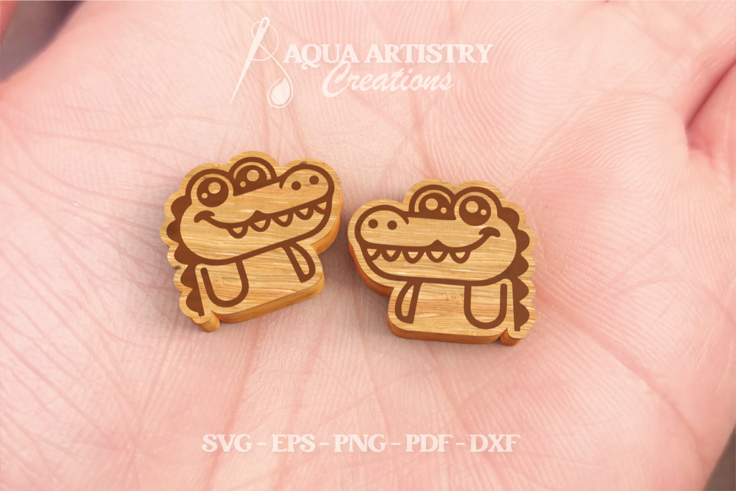 Alligator Laser Cut Studs Earring Design