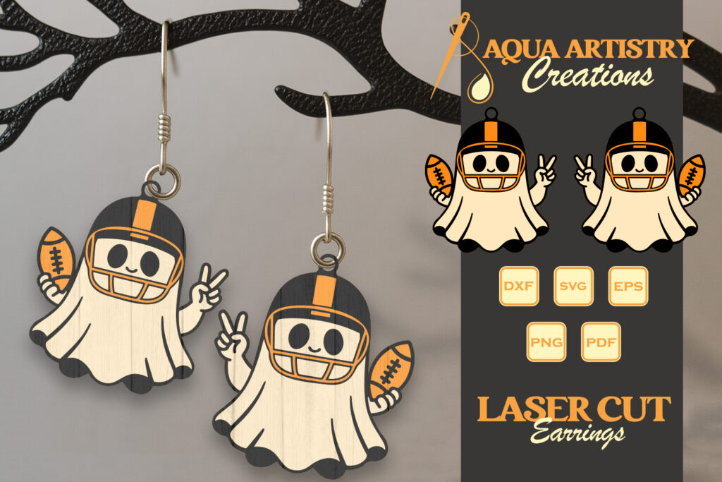 Football Victory Boo Ghost Laser Cut Design