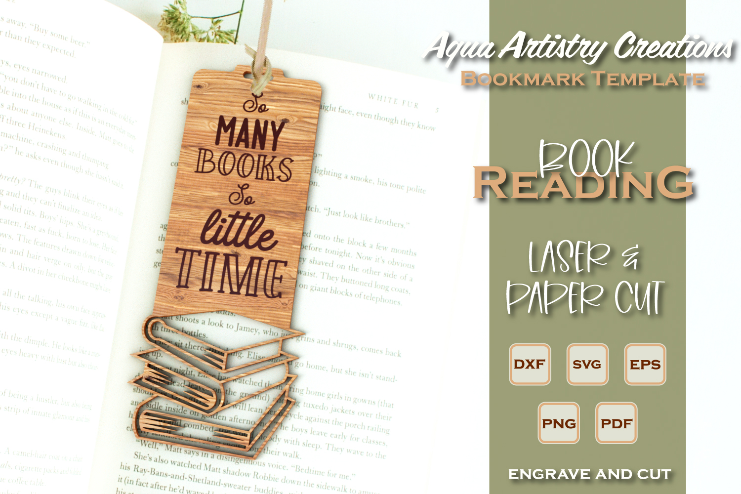 So Many Books So Little Time Bookmark for Laser Cut Machines Design