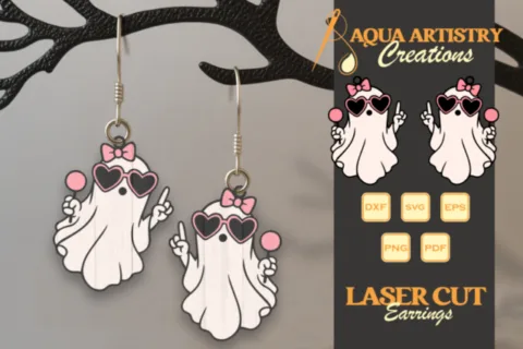 Cool Boo Ghost Laser Cut Earring Design