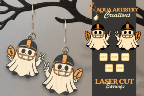 Football Victory Boo Ghost Laser Cut Design