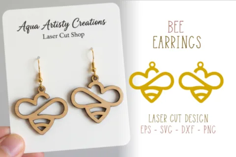 Minimal Bee Laser Cut Earring Designs