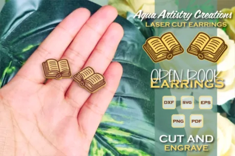 Open Book Wooden Studs Laser Cut Design